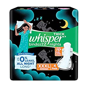 Whisper Bindazzz Night Koala Soft Sanitary Pads, Pack of 10 Pads, XXL+